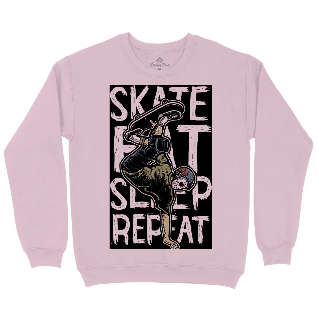 Eat Sleep Repeat Kids Crew Neck Sweatshirt Skate A572