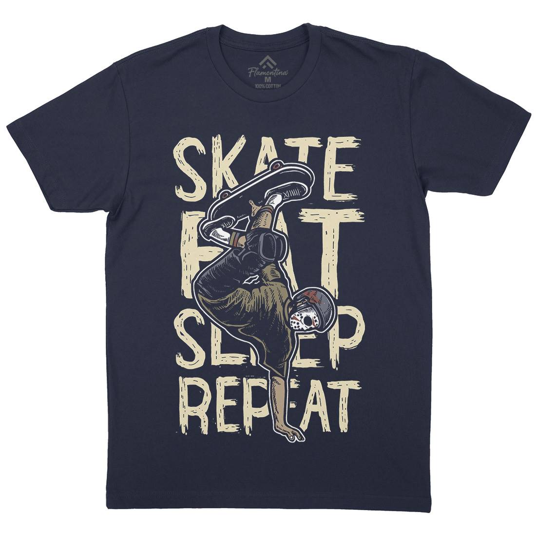 Eat Sleep Repeat Mens Crew Neck T-Shirt Skate A572