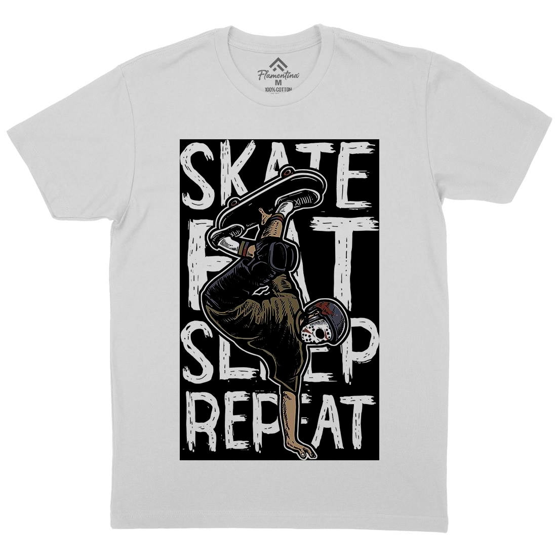 Eat Sleep Repeat Mens Crew Neck T-Shirt Skate A572