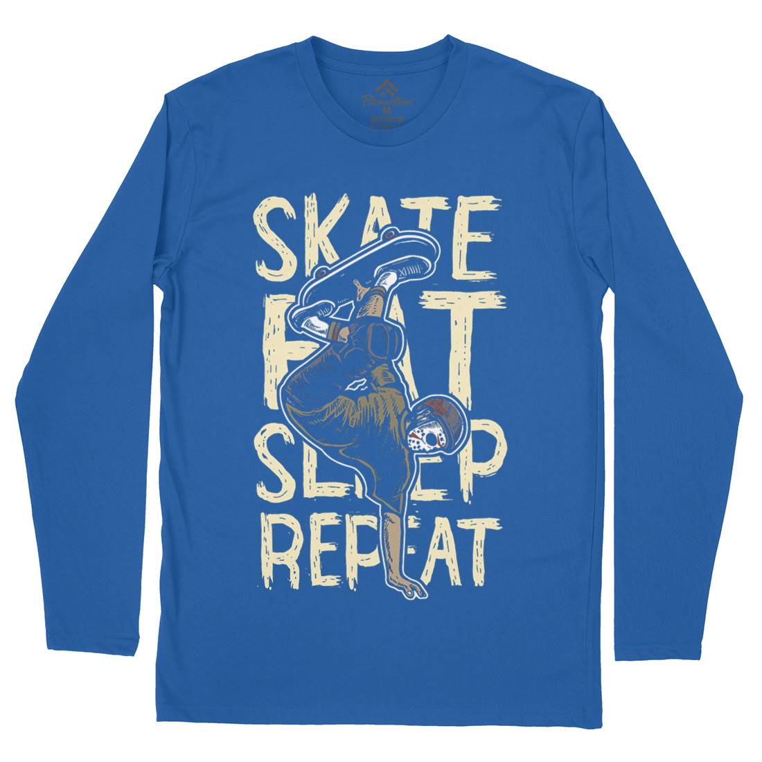 Eat Sleep Repeat Mens Long Sleeve T-Shirt Skate A572