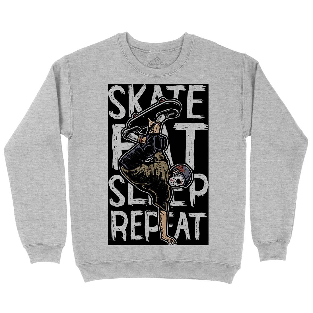 Eat Sleep Repeat Mens Crew Neck Sweatshirt Skate A572
