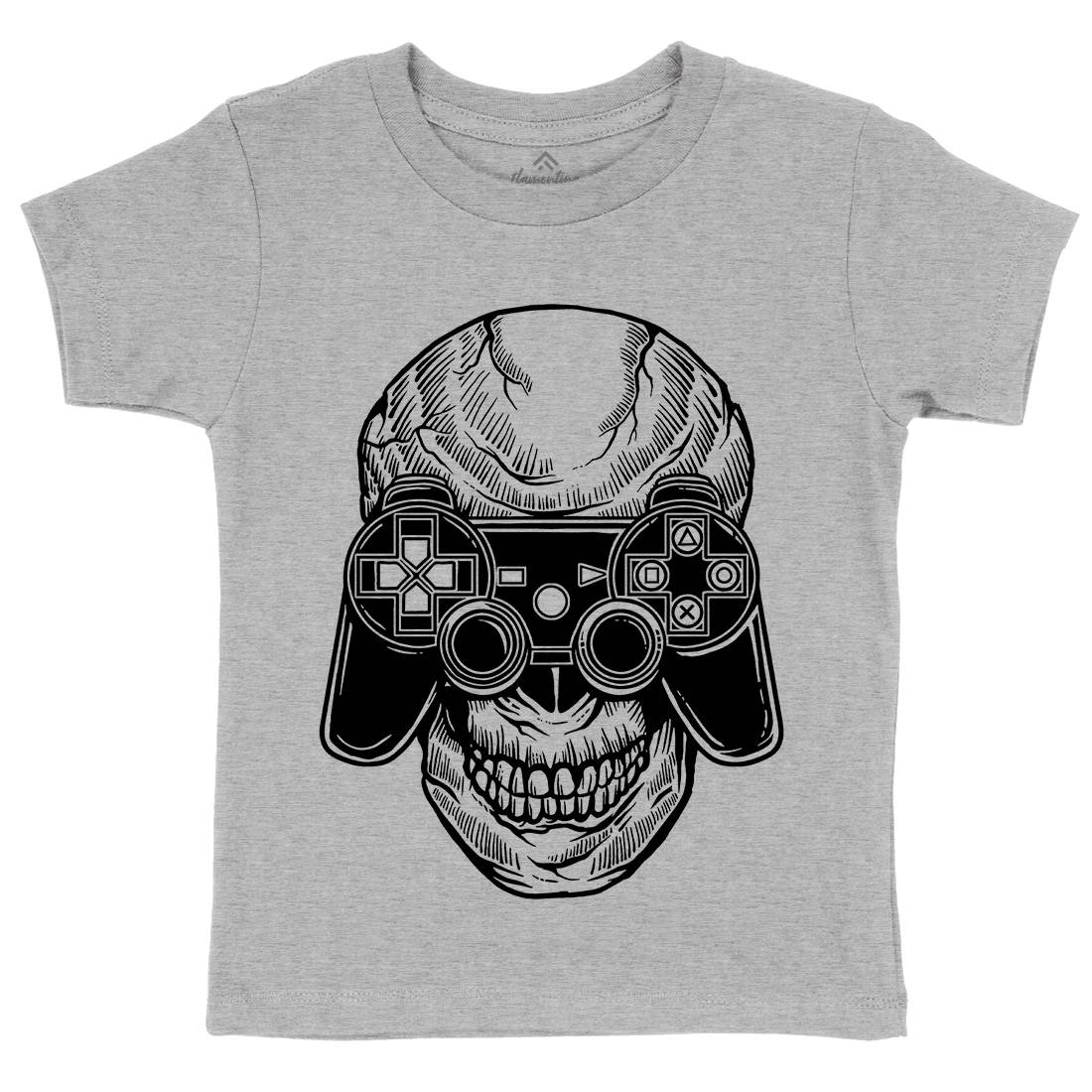 Skull Gamers Kids Crew Neck T-Shirt Geek A573