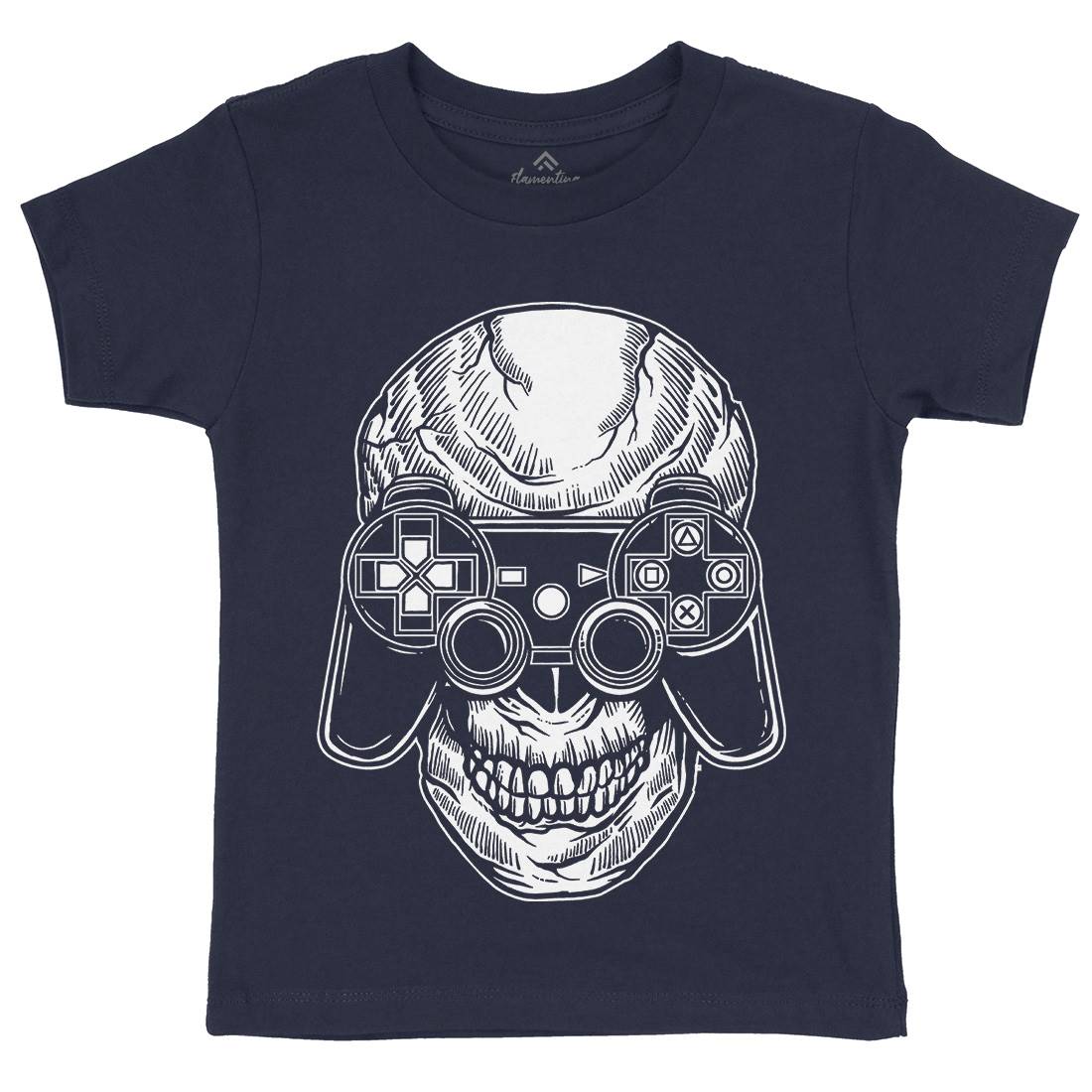 Skull Gamers Kids Organic Crew Neck T-Shirt Geek A573