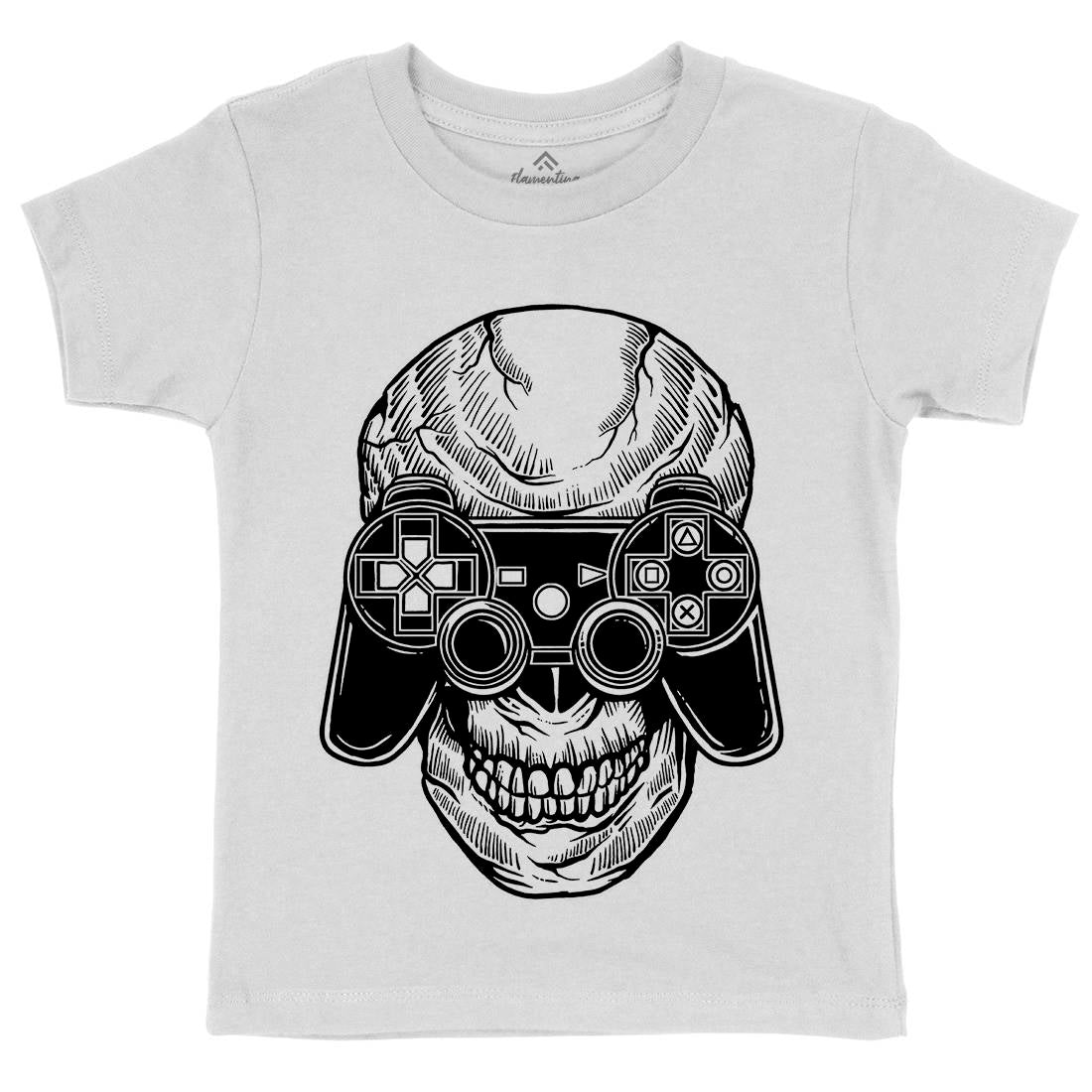 Skull Gamers Kids Organic Crew Neck T-Shirt Geek A573