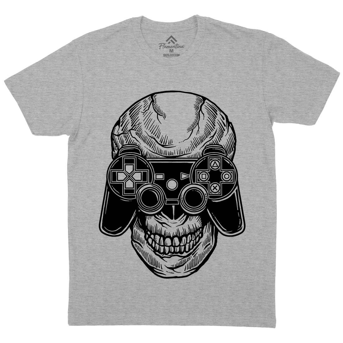 Skull Gamers Mens Organic Crew Neck T-Shirt Geek A573
