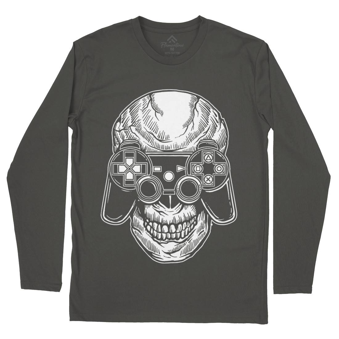 Skull Gamers Mens Long Sleeve T-Shirt Geek A573