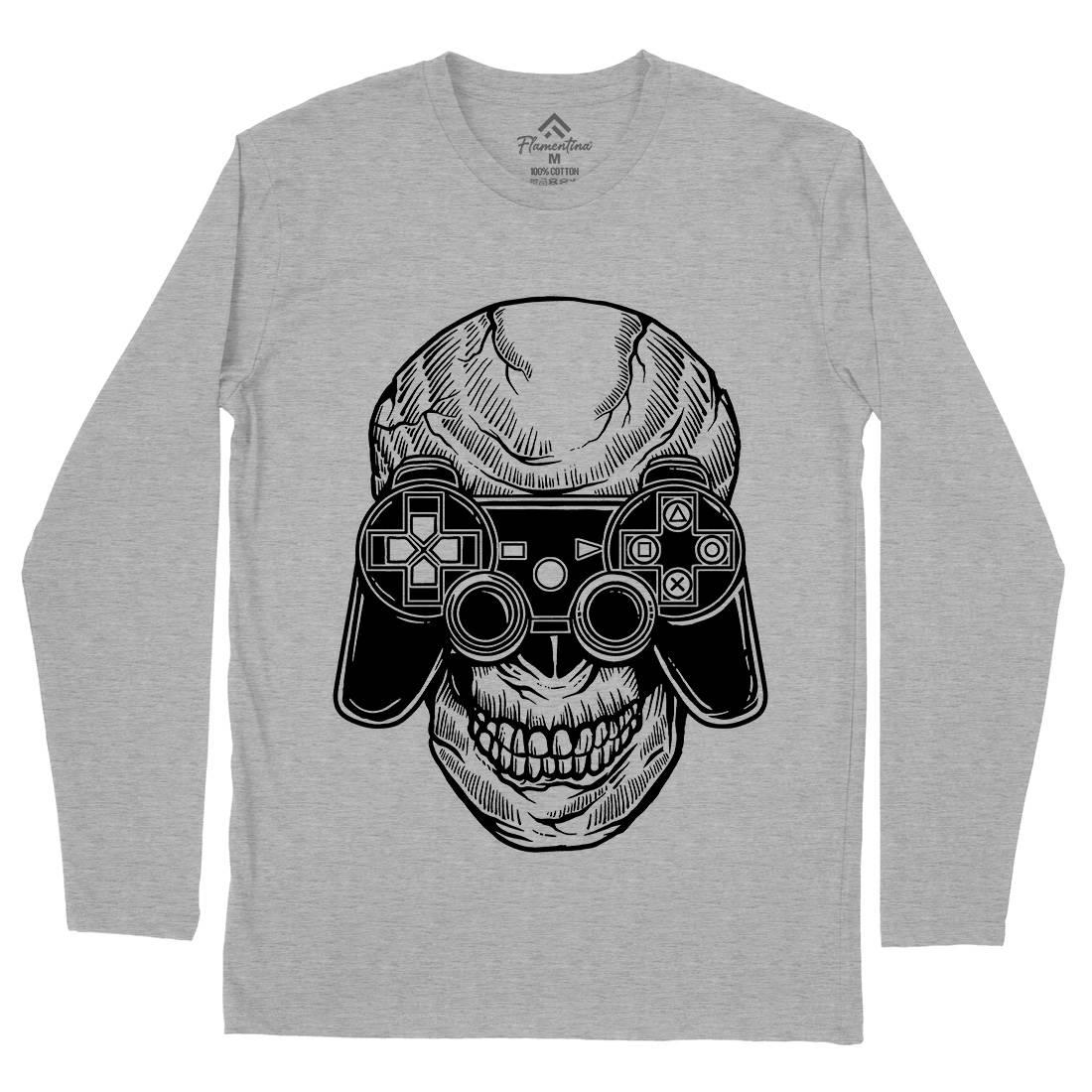 Skull Gamers Mens Long Sleeve T-Shirt Geek A573