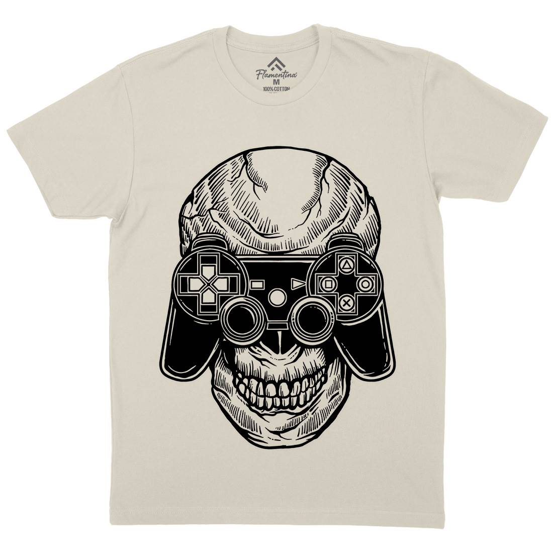 Skull Gamers Mens Organic Crew Neck T-Shirt Geek A573