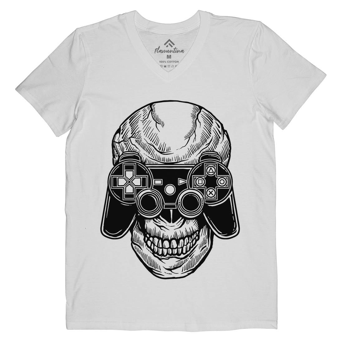 Skull Gamers Mens V-Neck T-Shirt Geek A573
