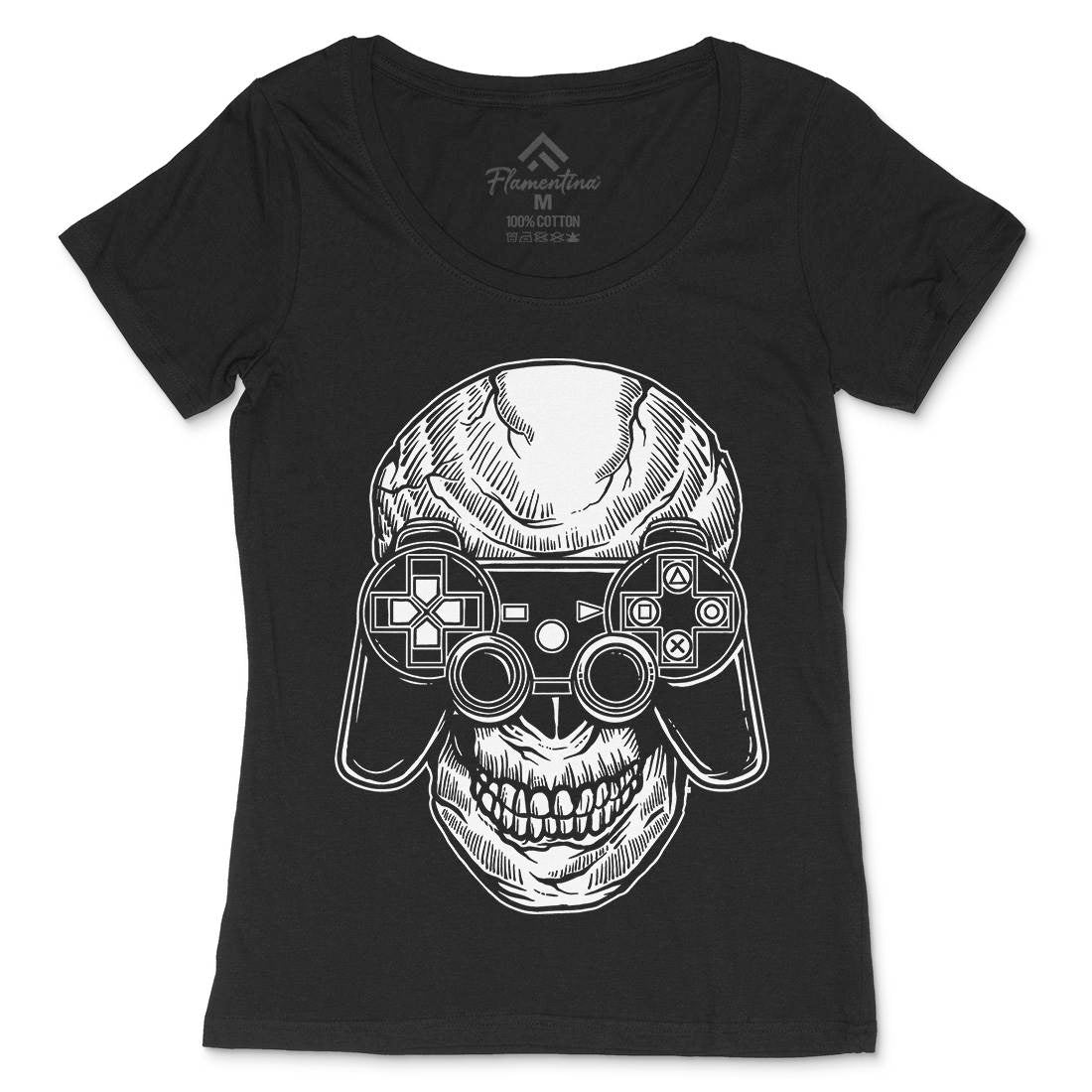 Skull Gamers Womens Scoop Neck T-Shirt Geek A573
