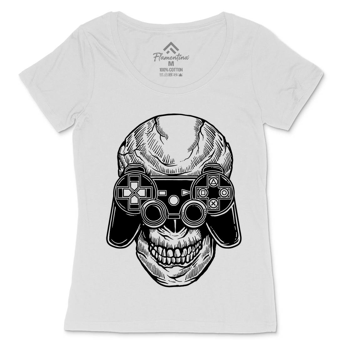 Skull Gamers Womens Scoop Neck T-Shirt Geek A573