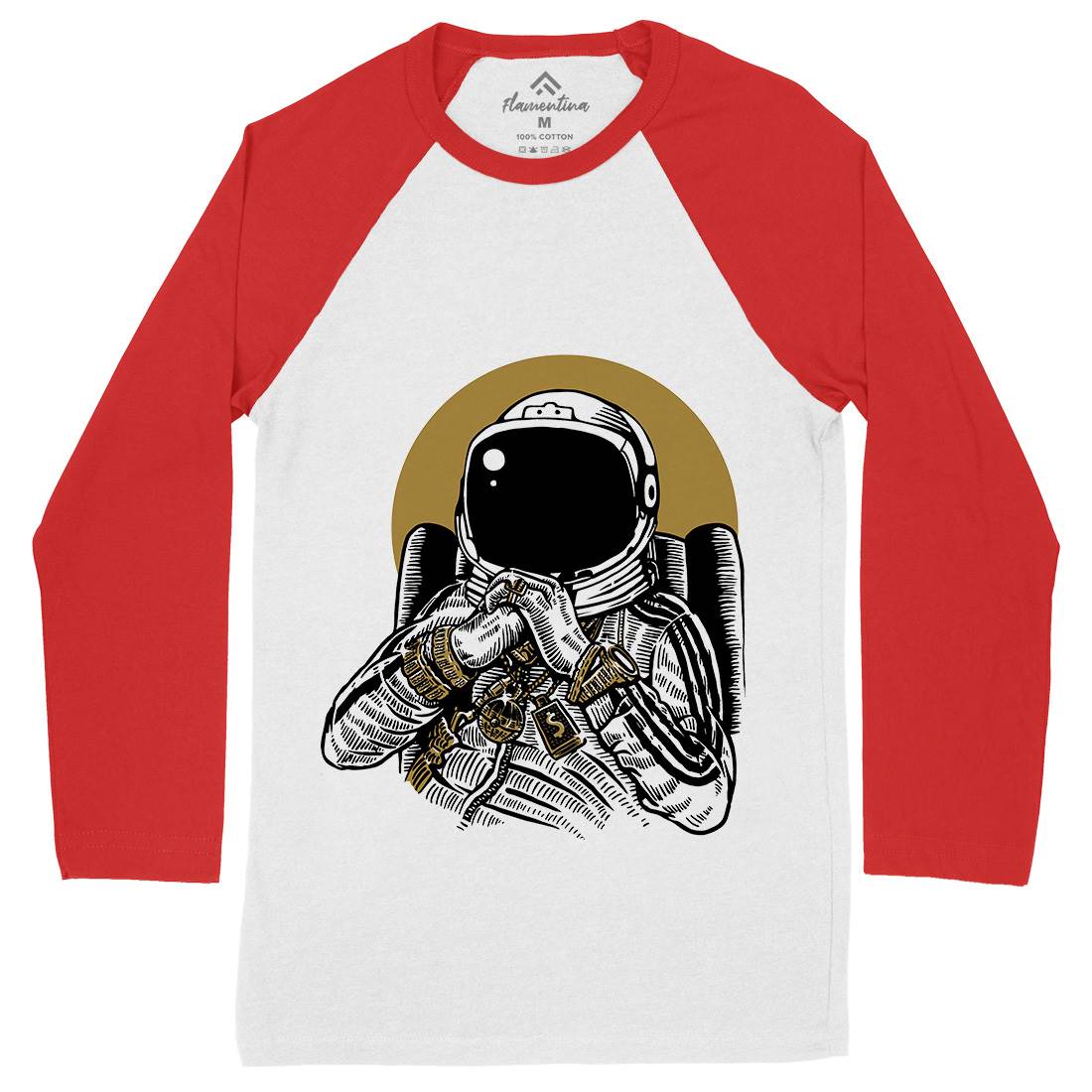 Dj Mens Long Sleeve Baseball T-Shirt Space A575