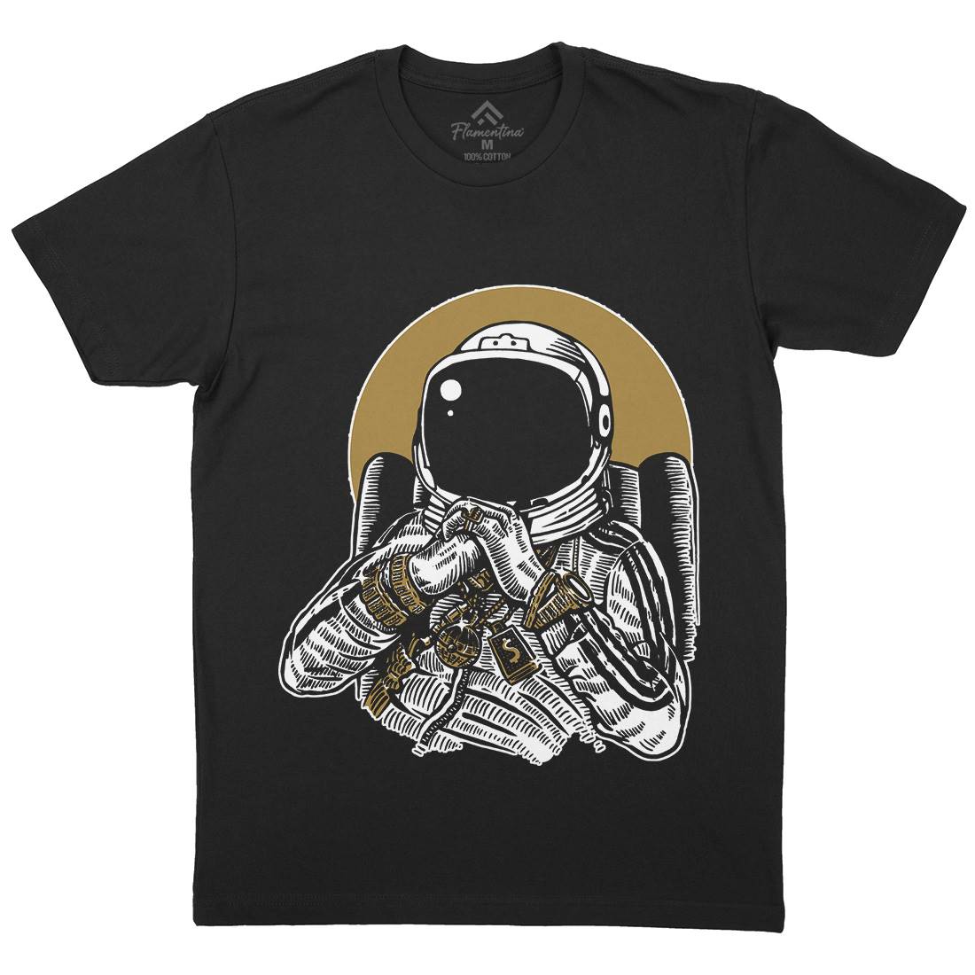 Dj Mens Organic Crew Neck T-Shirt Space A575