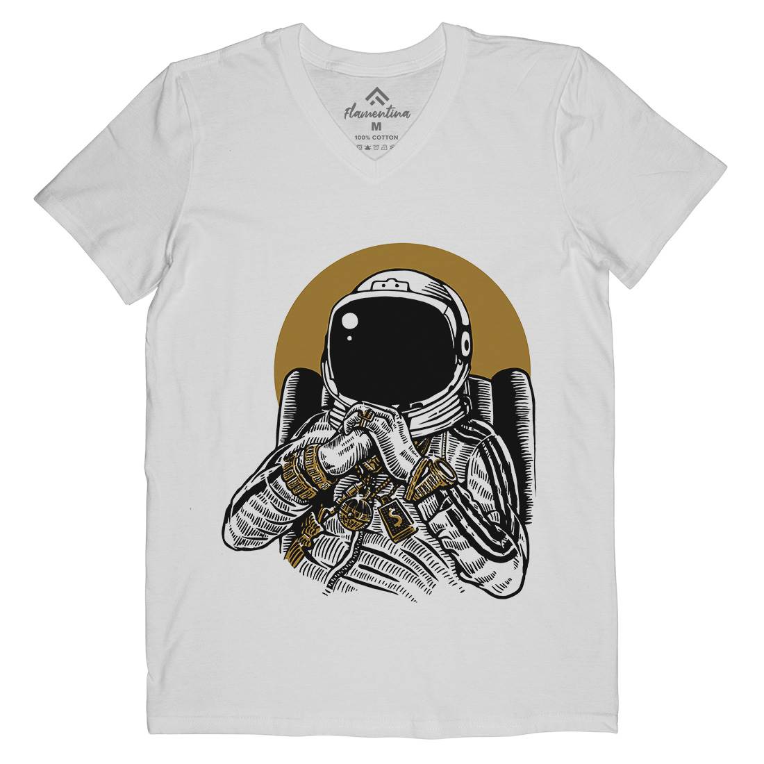 Dj Mens V-Neck T-Shirt Space A575