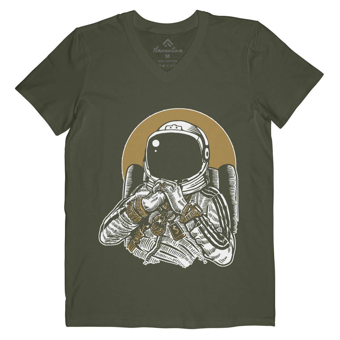 Dj Mens Organic V-Neck T-Shirt Space A575