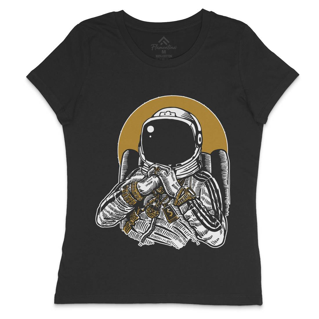 Dj Womens Crew Neck T-Shirt Space A575