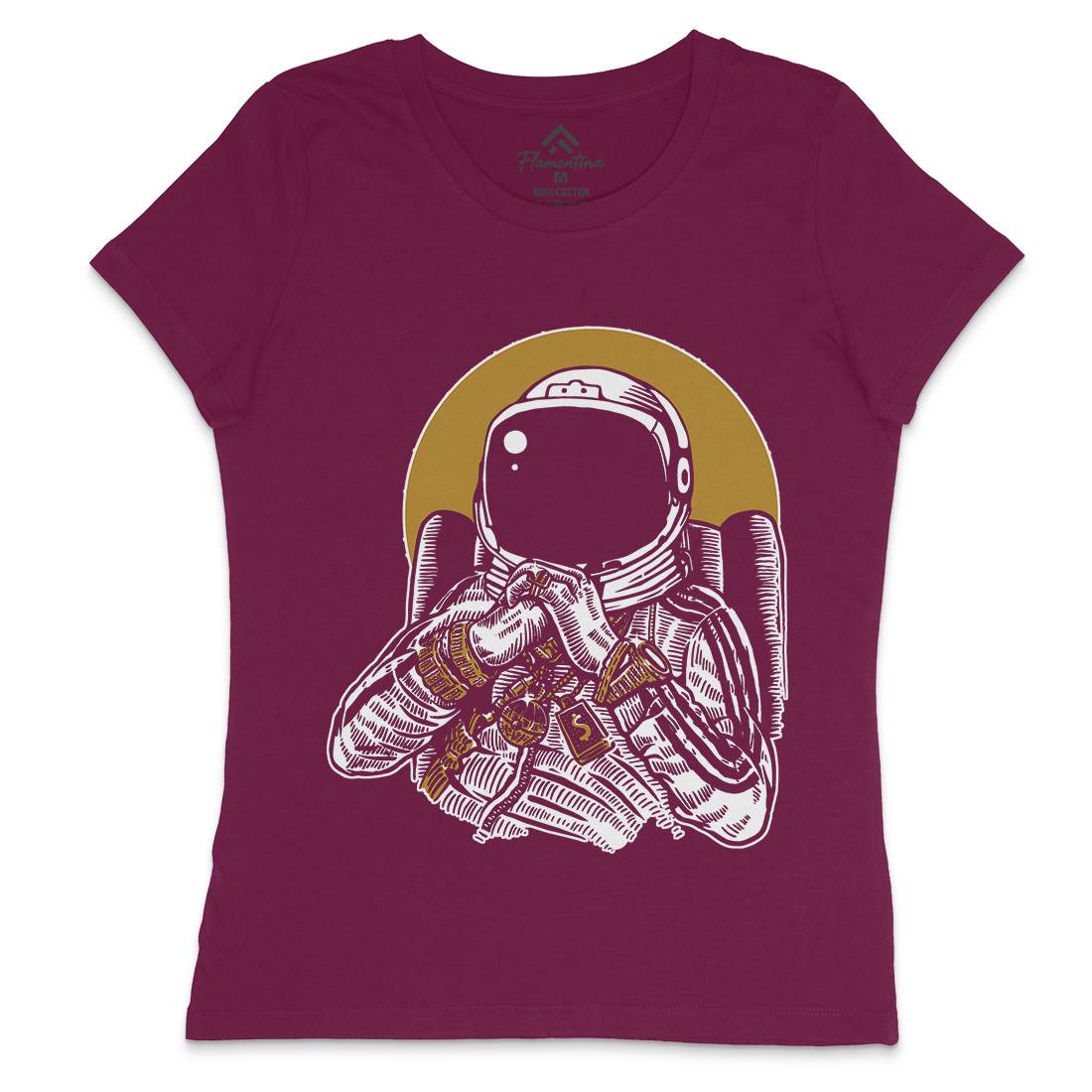 Dj Womens Crew Neck T-Shirt Space A575
