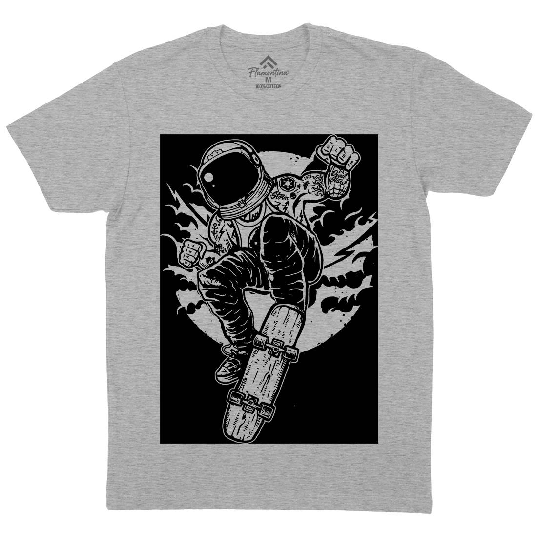 Skater Mens Organic Crew Neck T-Shirt Space A576