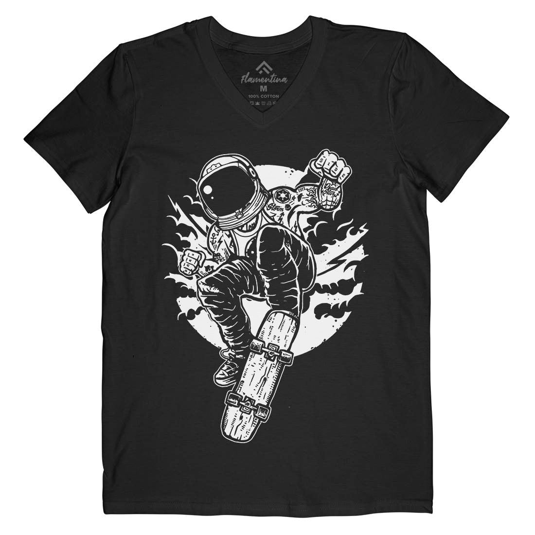 Skater Mens V-Neck T-Shirt Space A576