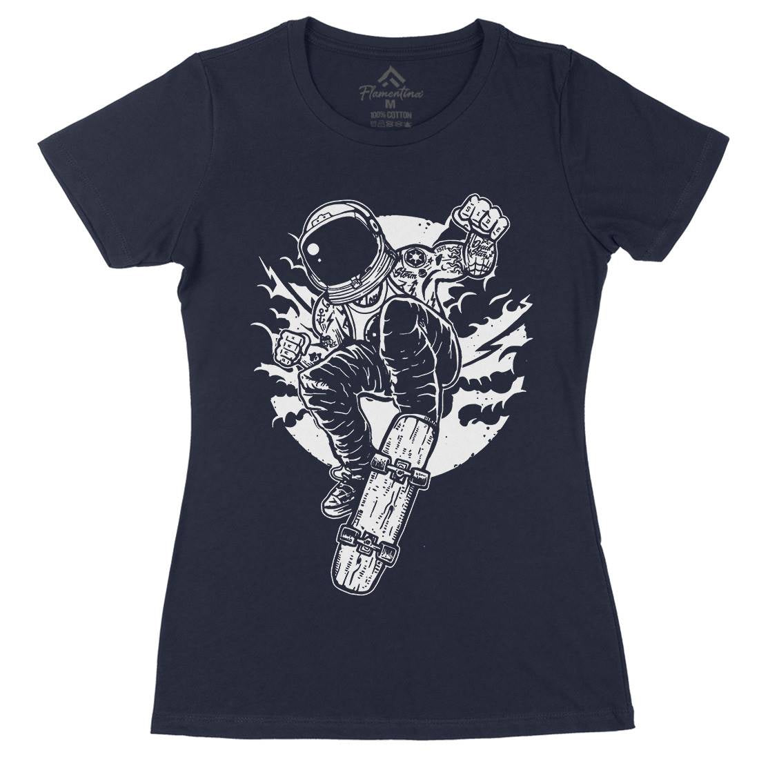 Skater Womens Organic Crew Neck T-Shirt Space A576