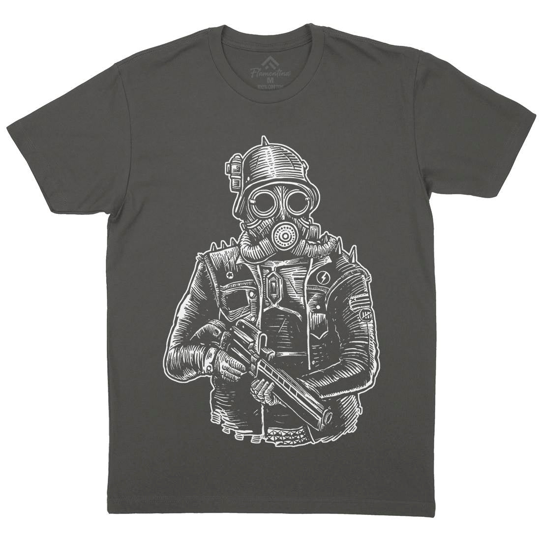 Soldier Mens Crew Neck T-Shirt Steampunk A577