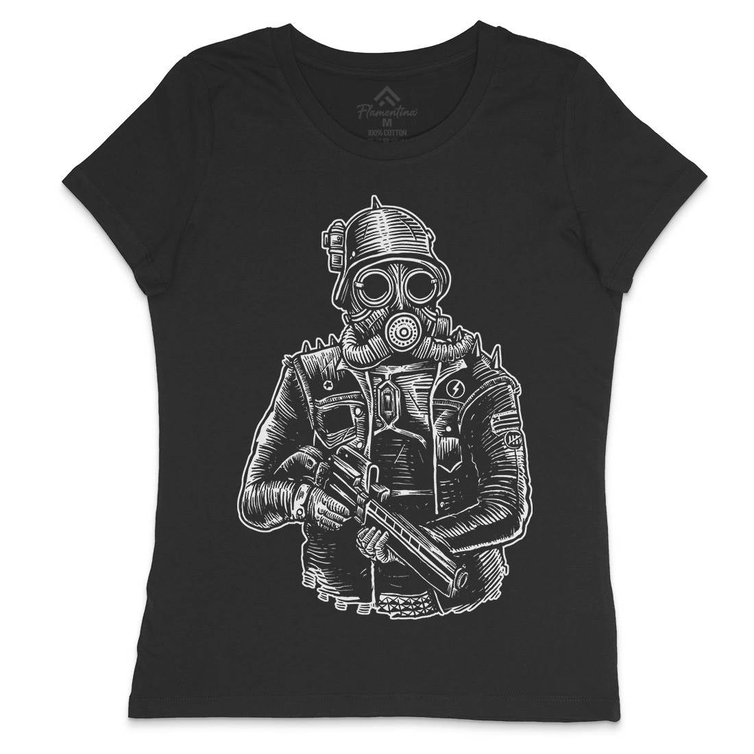 Soldier Womens Crew Neck T-Shirt Steampunk A577