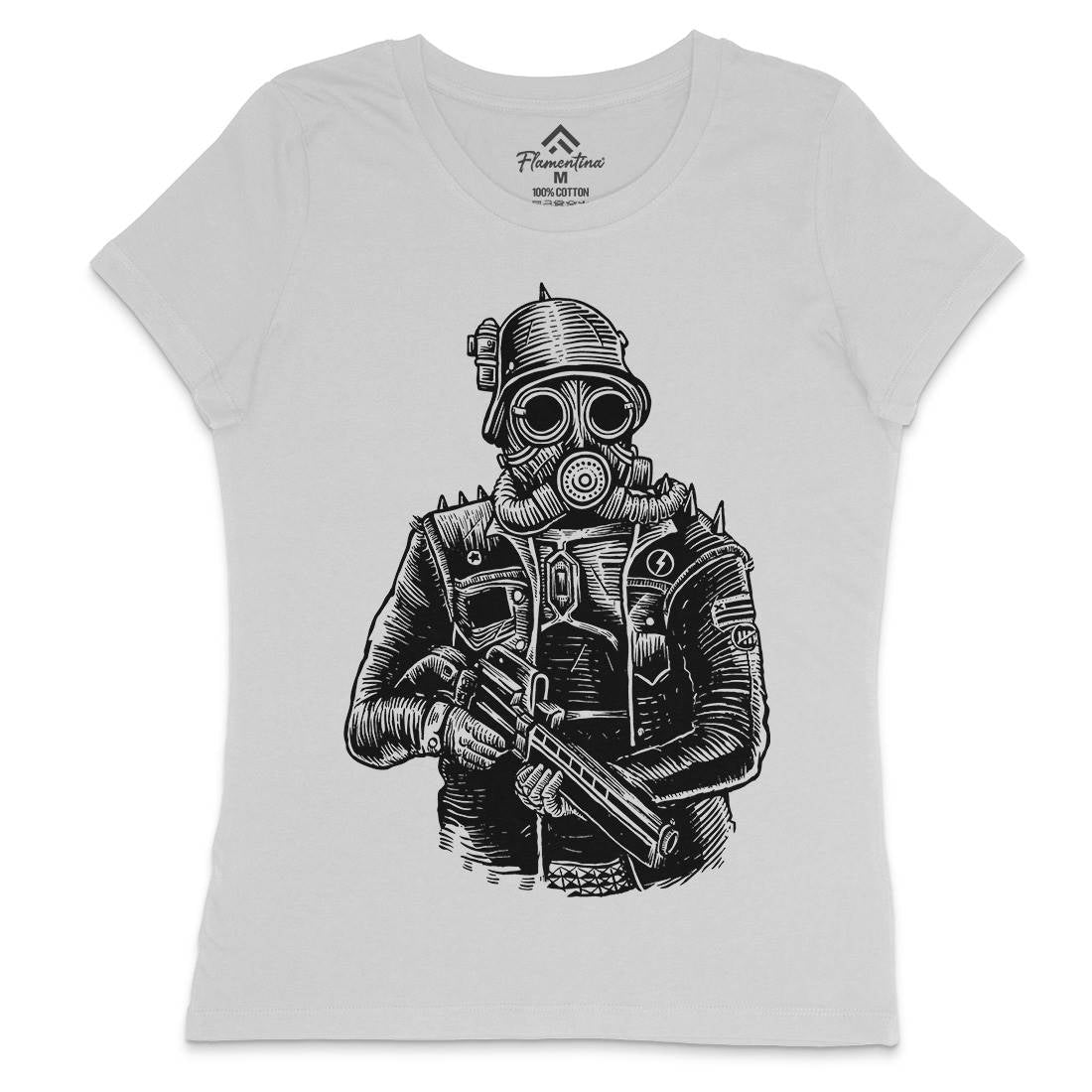 Soldier Womens Crew Neck T-Shirt Steampunk A577
