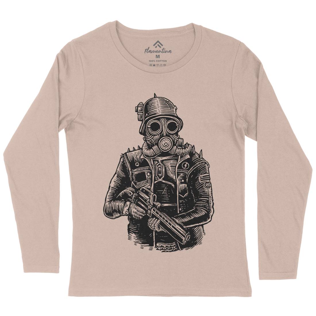Soldier Womens Long Sleeve T-Shirt Steampunk A577
