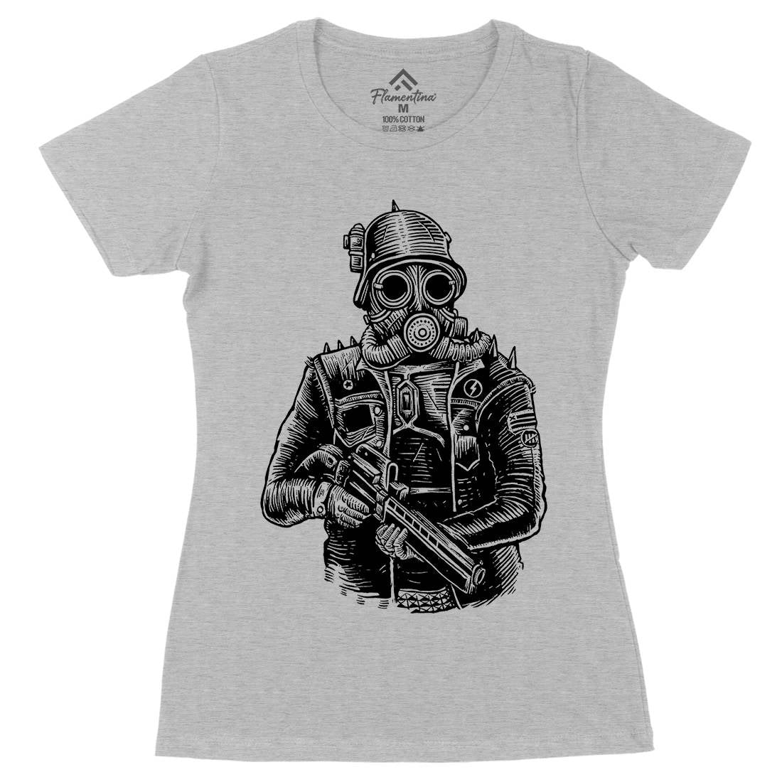 Soldier Womens Organic Crew Neck T-Shirt Steampunk A577