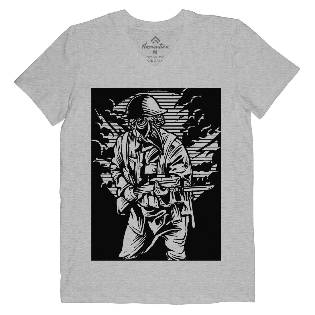 Style Mens Organic V-Neck T-Shirt Steampunk A578