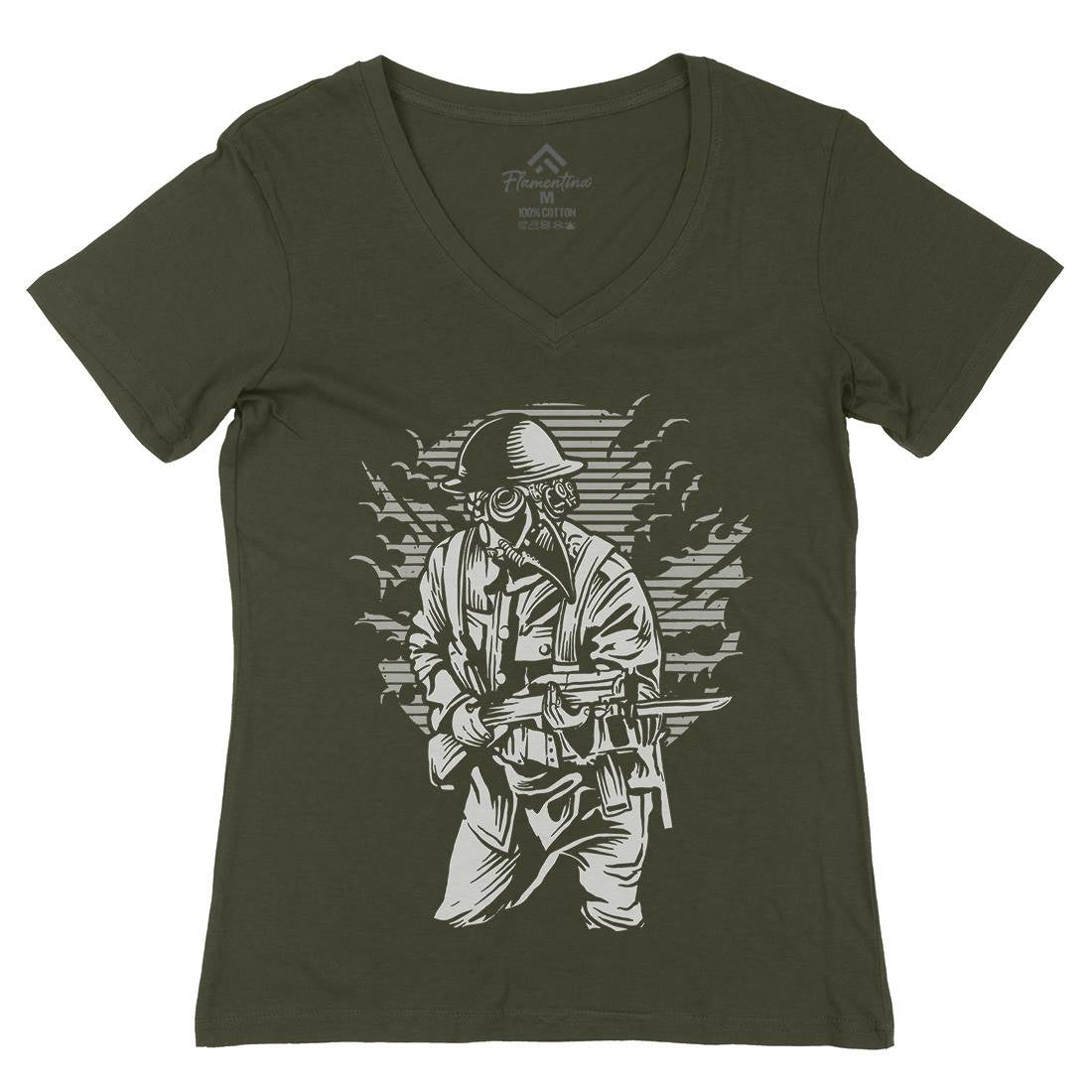 Style Womens Organic V-Neck T-Shirt Steampunk A578