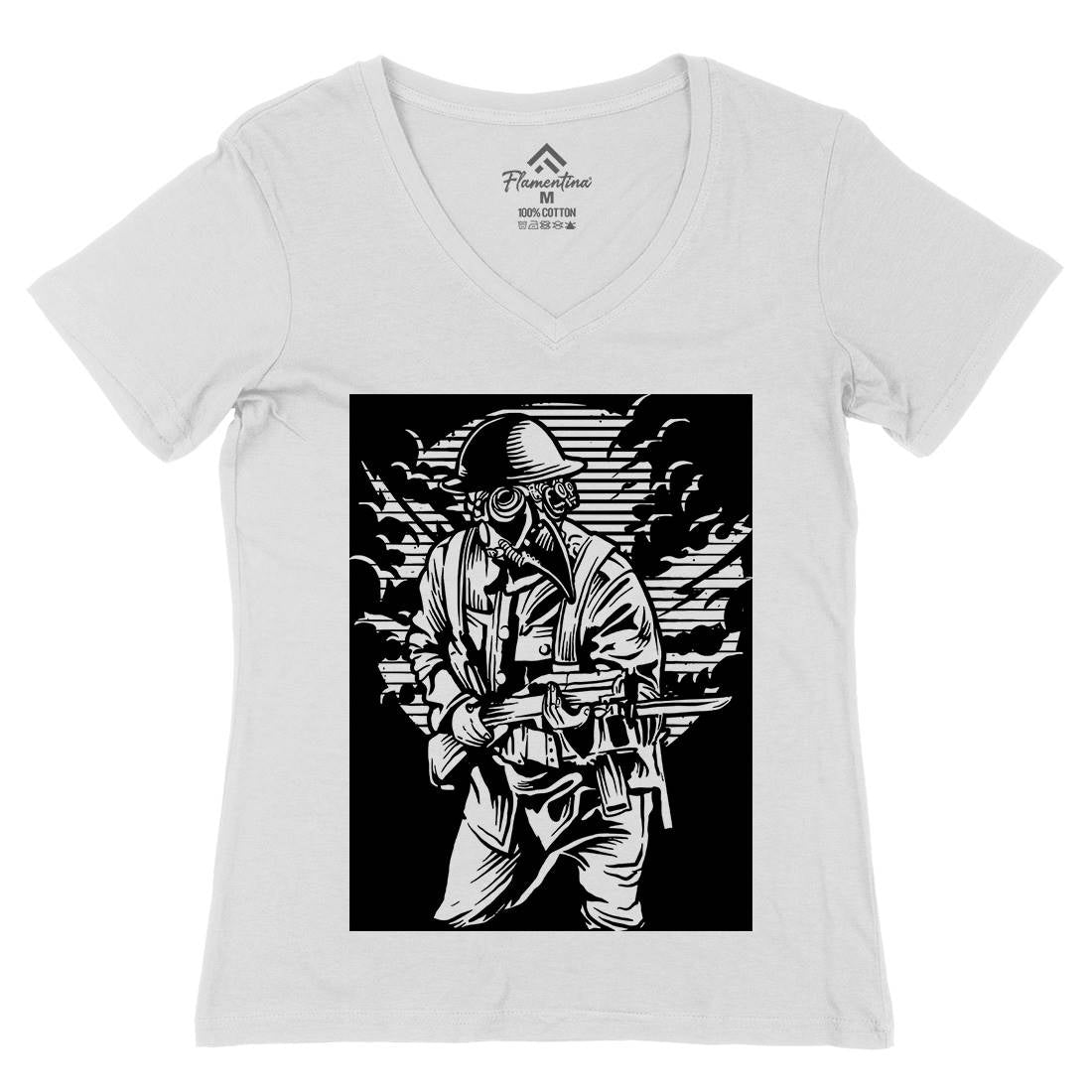Style Womens Organic V-Neck T-Shirt Steampunk A578