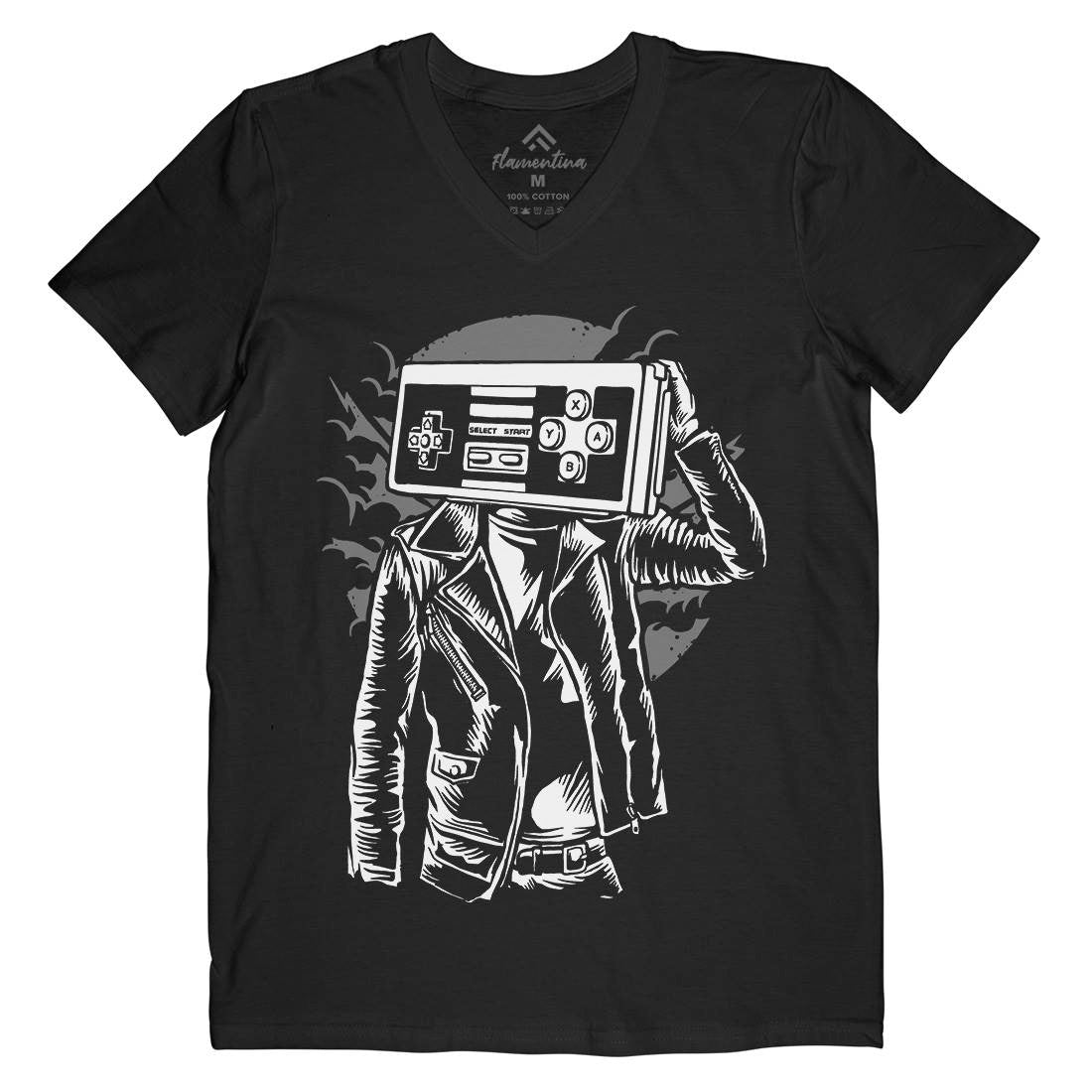 Street Gamers Mens Organic V-Neck T-Shirt Geek A579