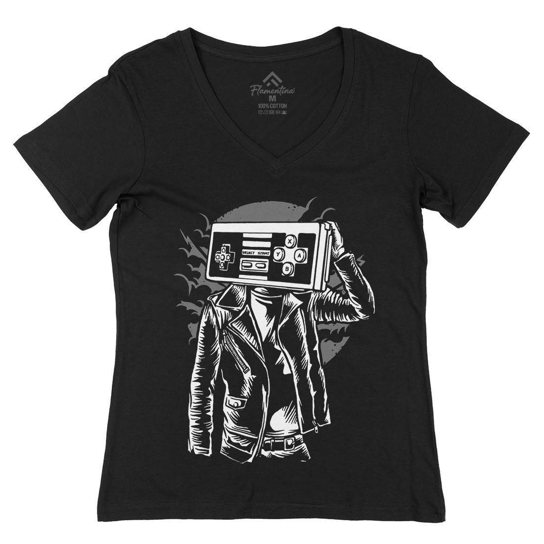Street Gamers Womens Organic V-Neck T-Shirt Geek A579