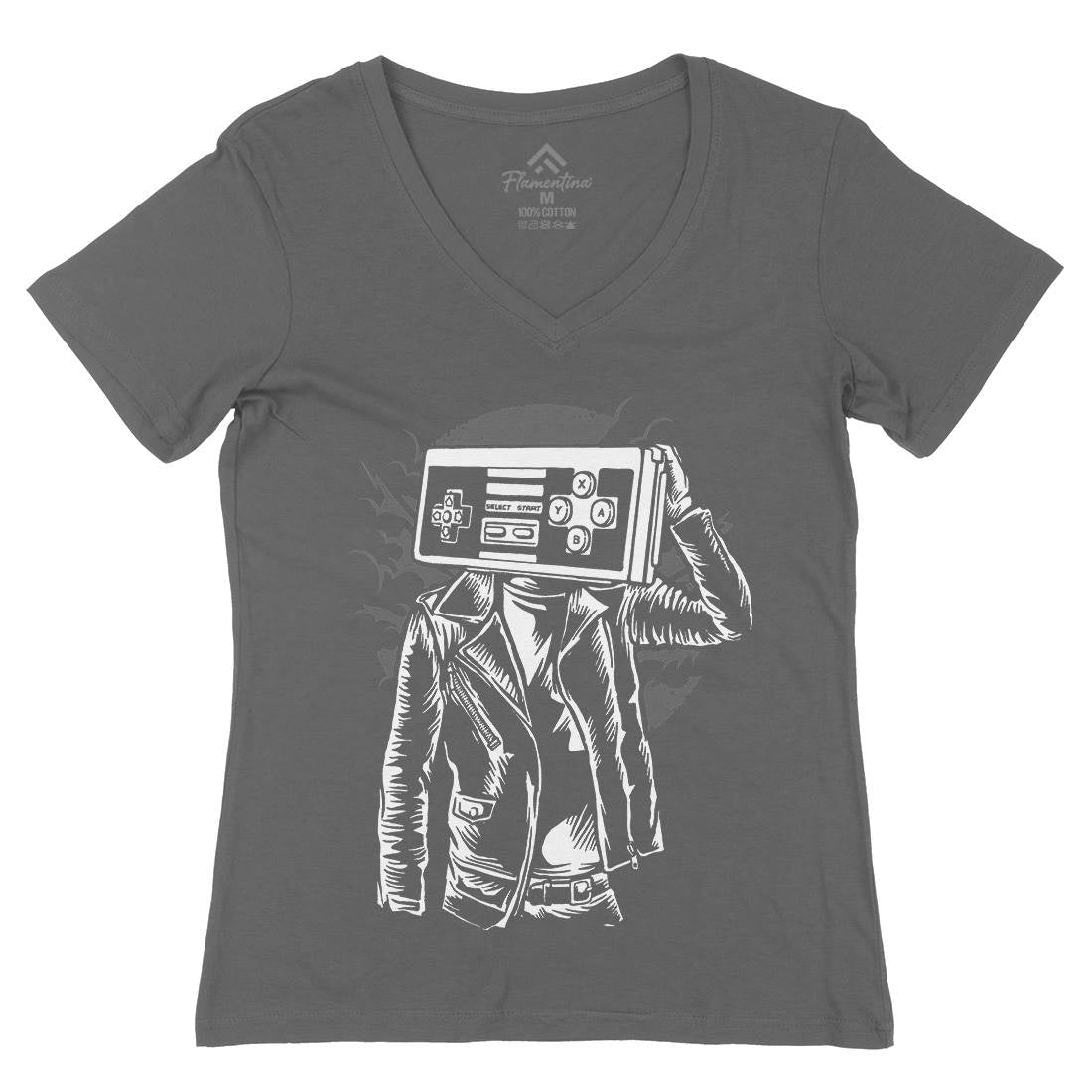 Street Gamers Womens Organic V-Neck T-Shirt Geek A579