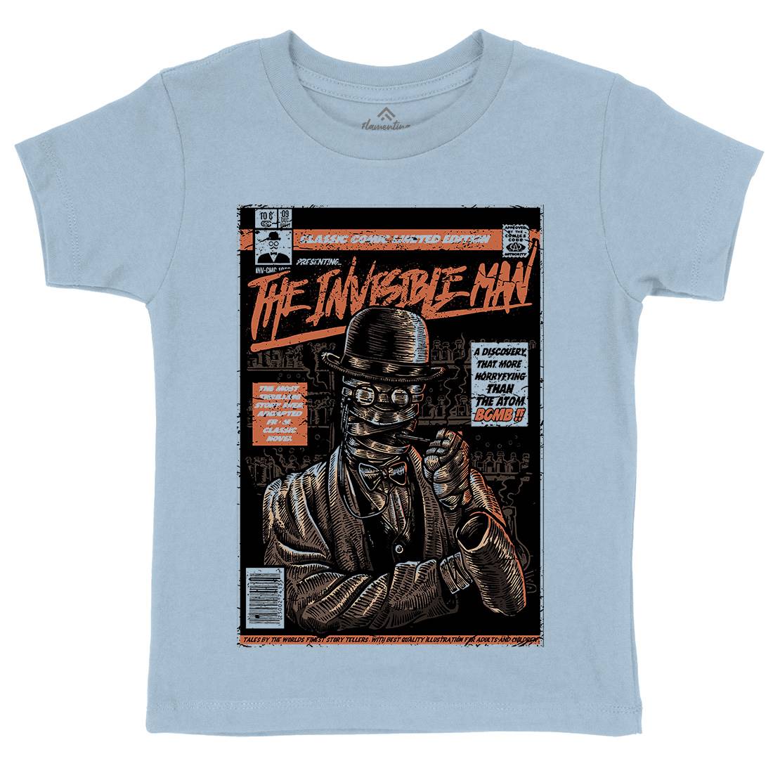 Invisible Man Kids Organic Crew Neck T-Shirt Horror A581