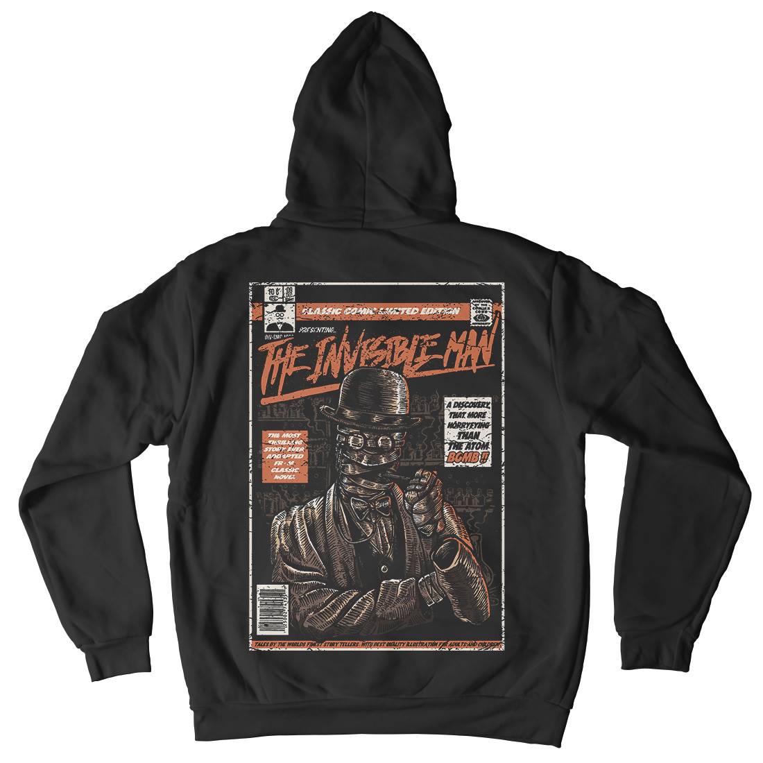 Invisible Man Mens Hoodie With Pocket Horror A581