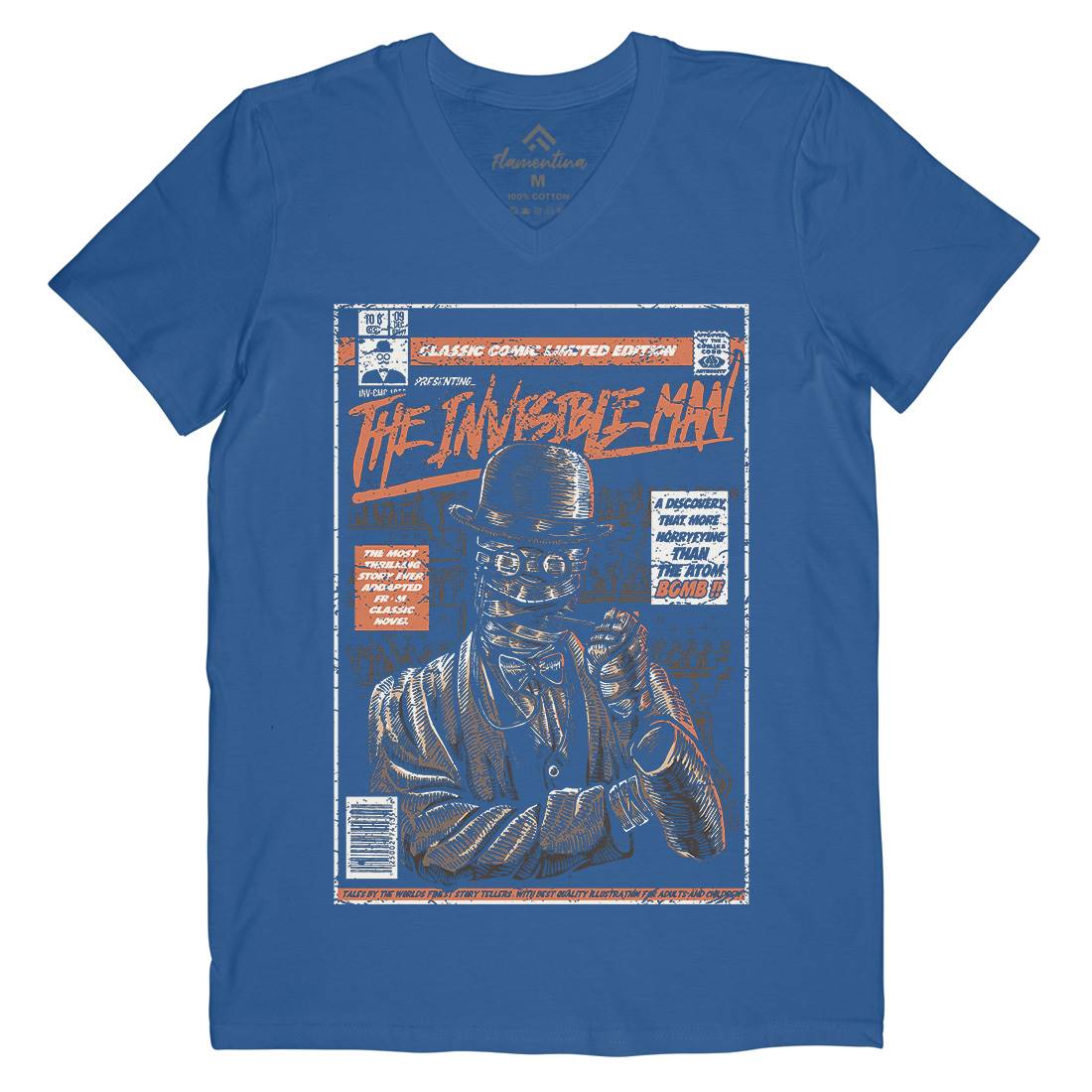 Invisible Man Mens V-Neck T-Shirt Horror A581