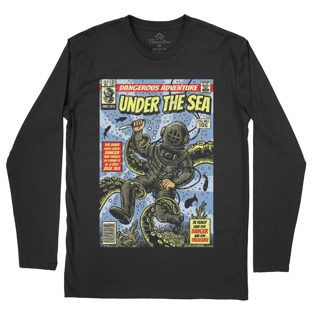Under The Sea Mens Long Sleeve T-Shirt Navy A585