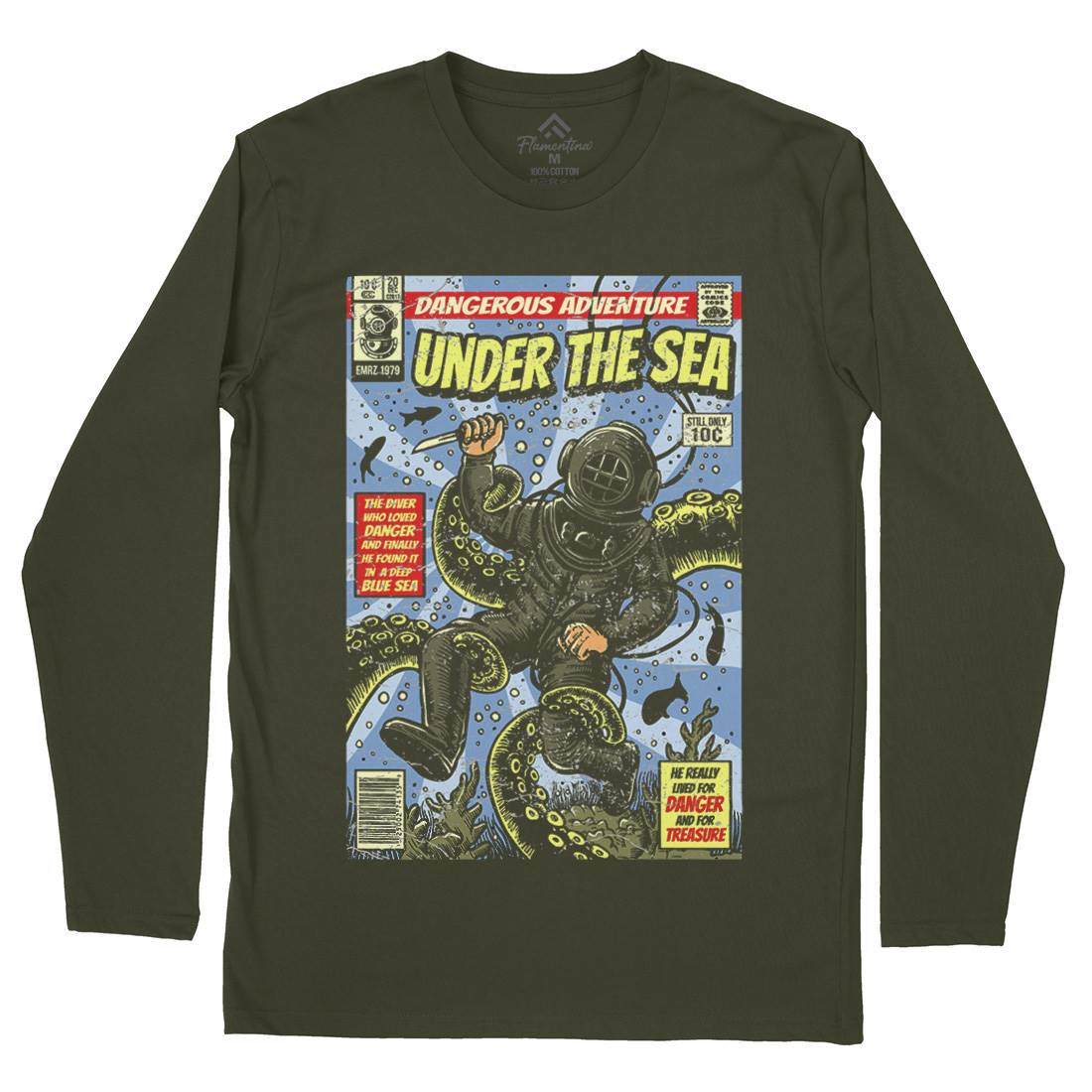 Under The Sea Mens Long Sleeve T-Shirt Navy A585