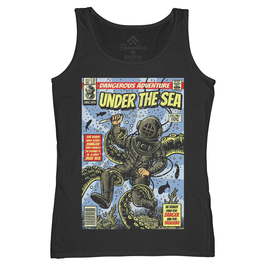 Under The Sea Womens Organic Tank Top Vest Navy A585