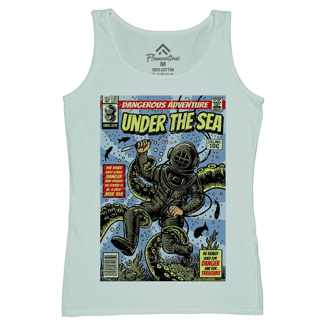 Under The Sea Womens Organic Tank Top Vest Navy A585