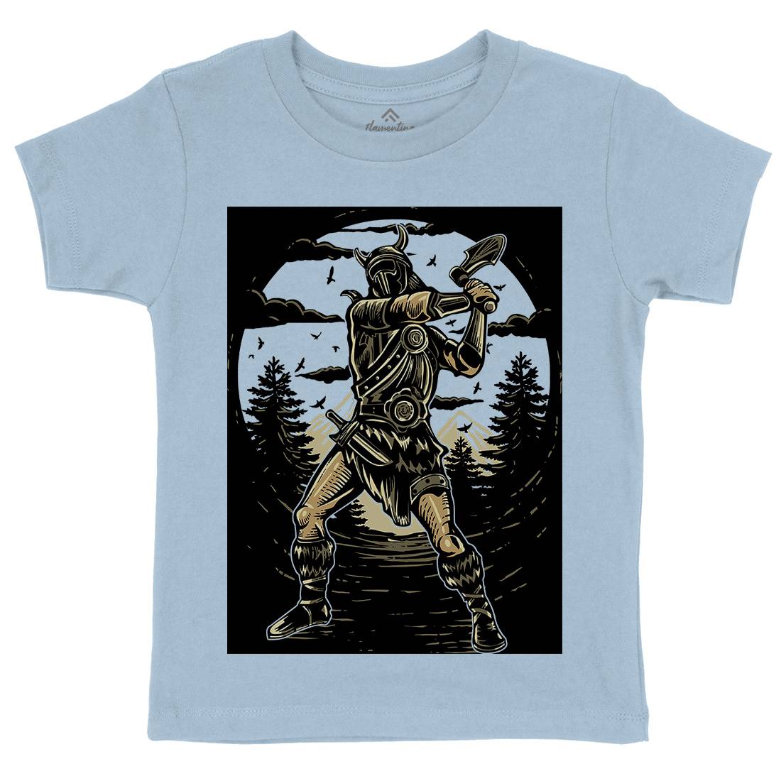 Viking Knight Kids Crew Neck T-Shirt Warriors A586