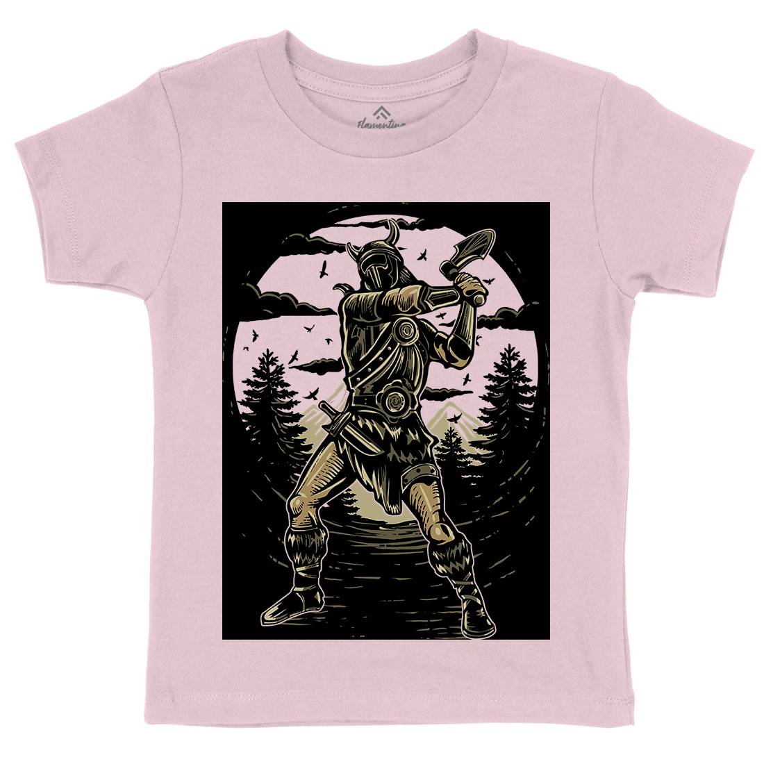 Viking Knight Kids Crew Neck T-Shirt Warriors A586