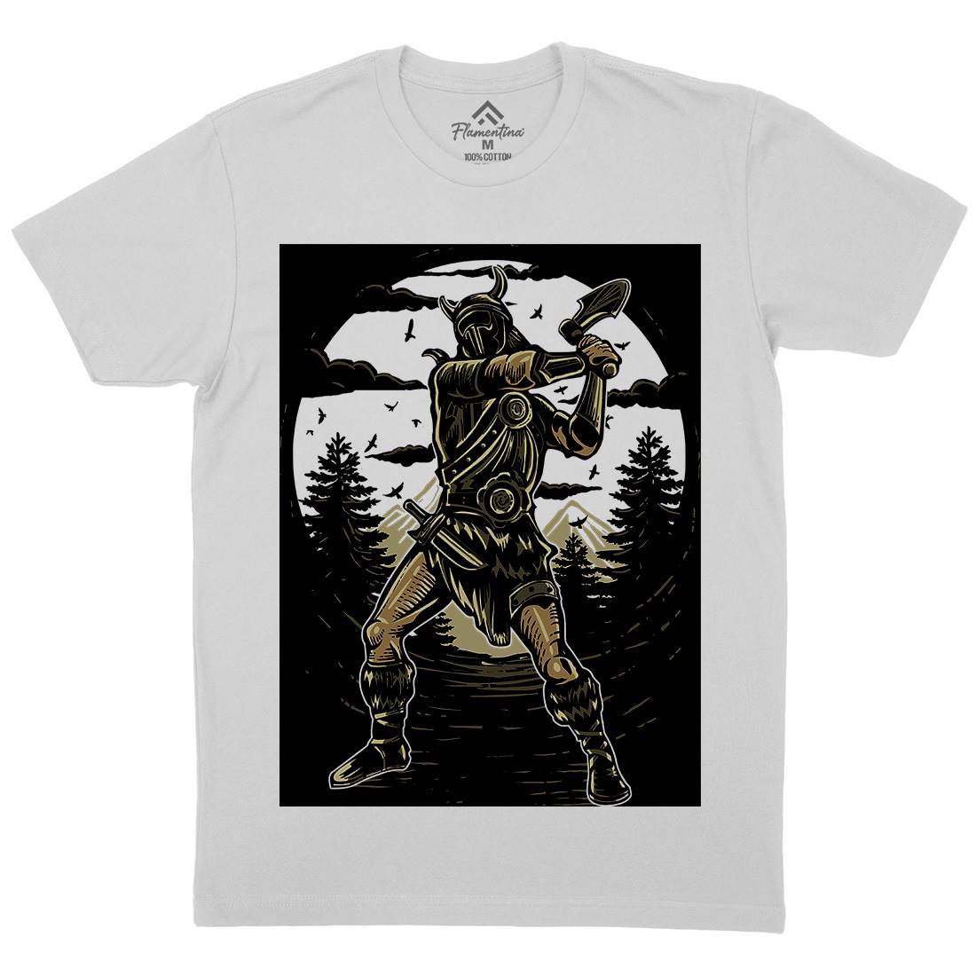 Viking Knight Mens Crew Neck T-Shirt Warriors A586
