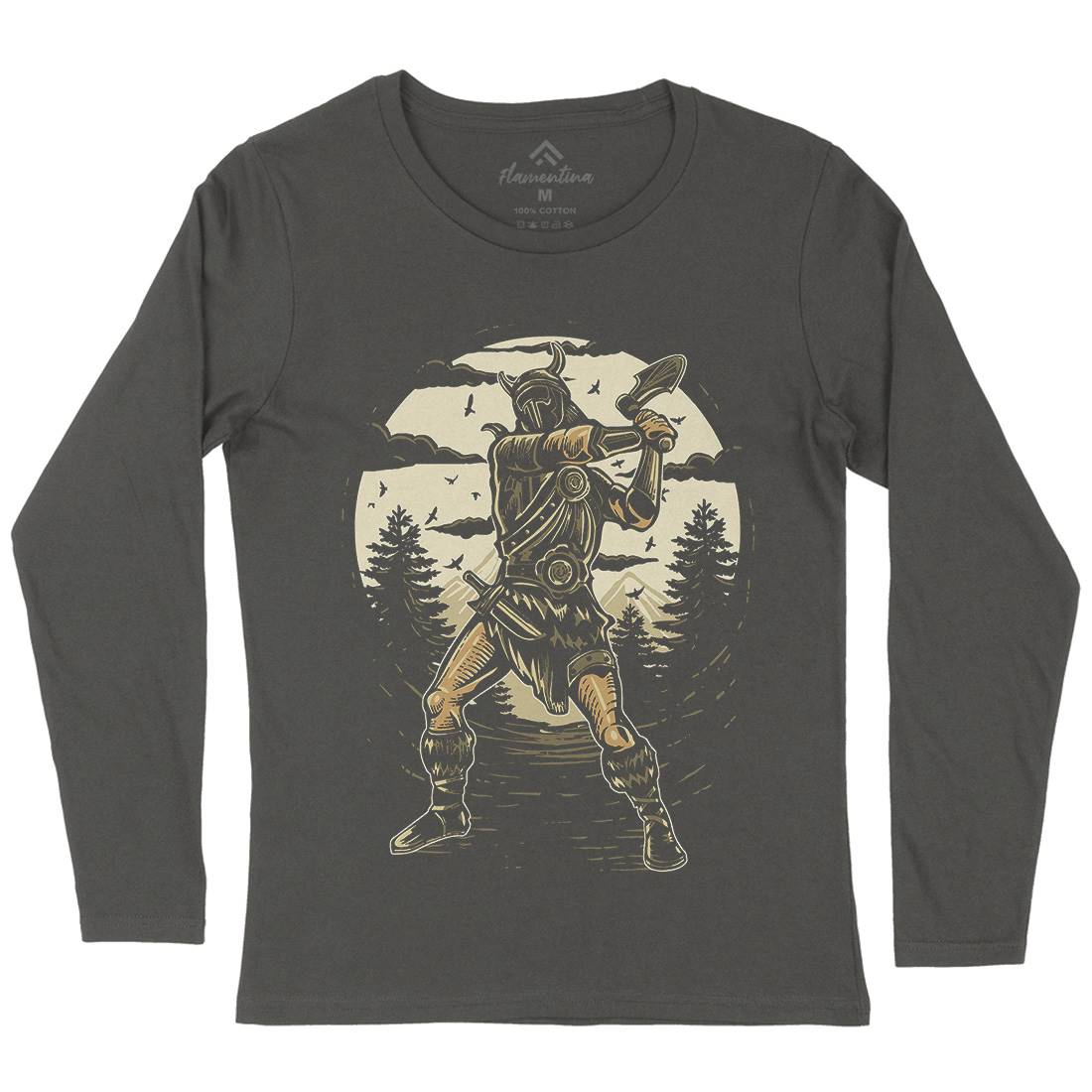 Viking Knight Womens Long Sleeve T-Shirt Warriors A586