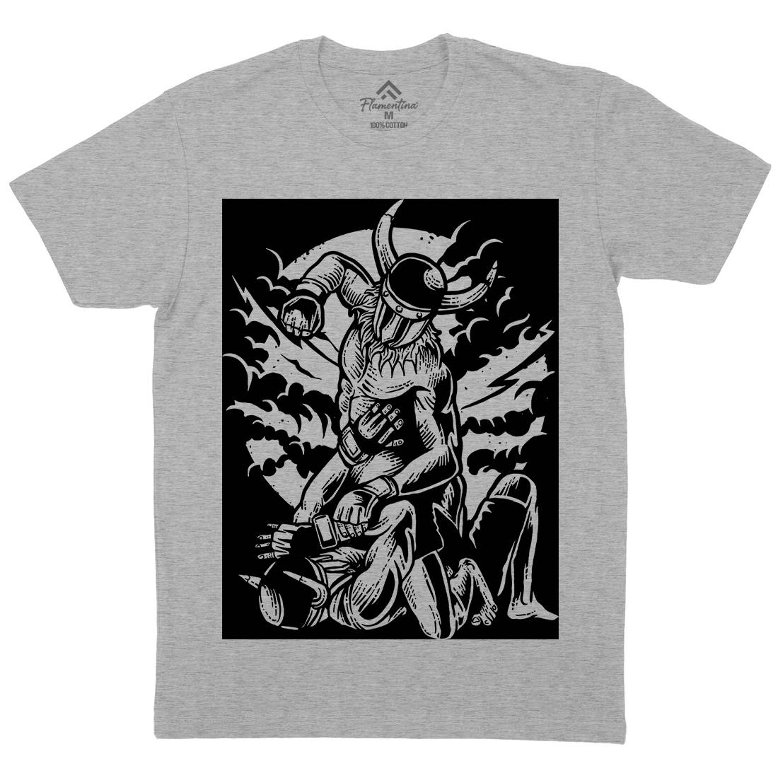 Viking Mma Mens Organic Crew Neck T-Shirt Warriors A587