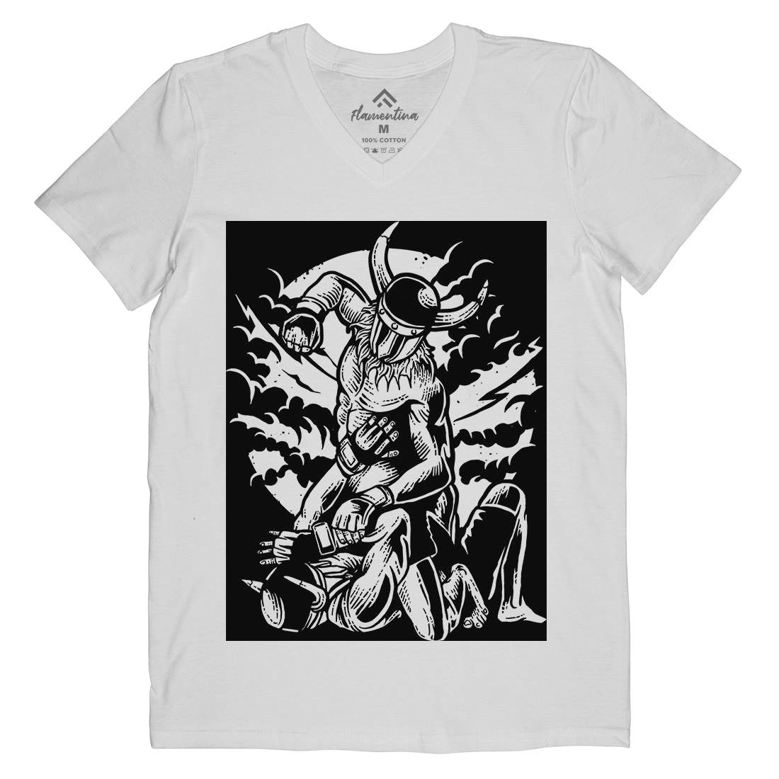 Viking Mma Mens Organic V-Neck T-Shirt Warriors A587