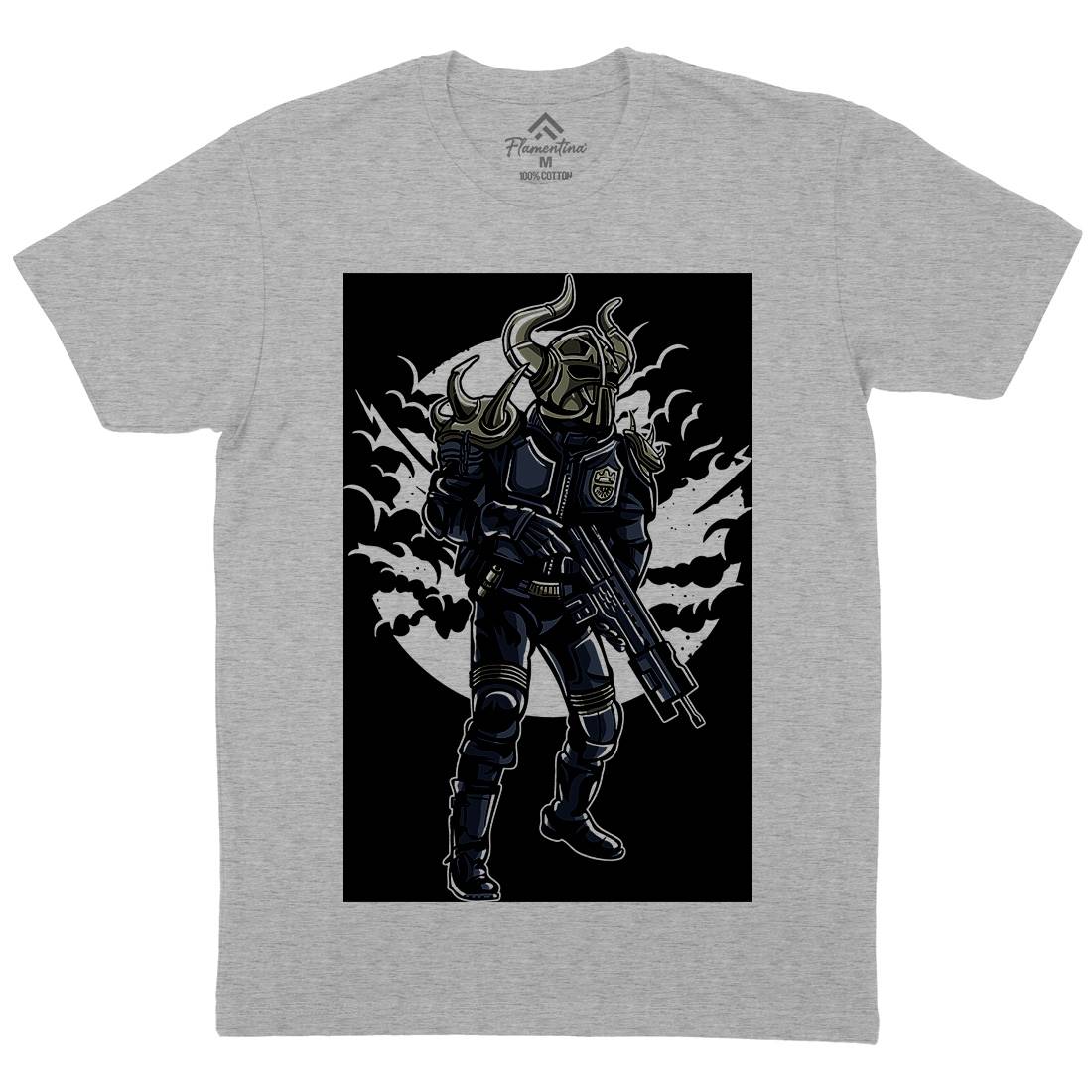 Viking Soldier Mens Crew Neck T-Shirt Warriors A588