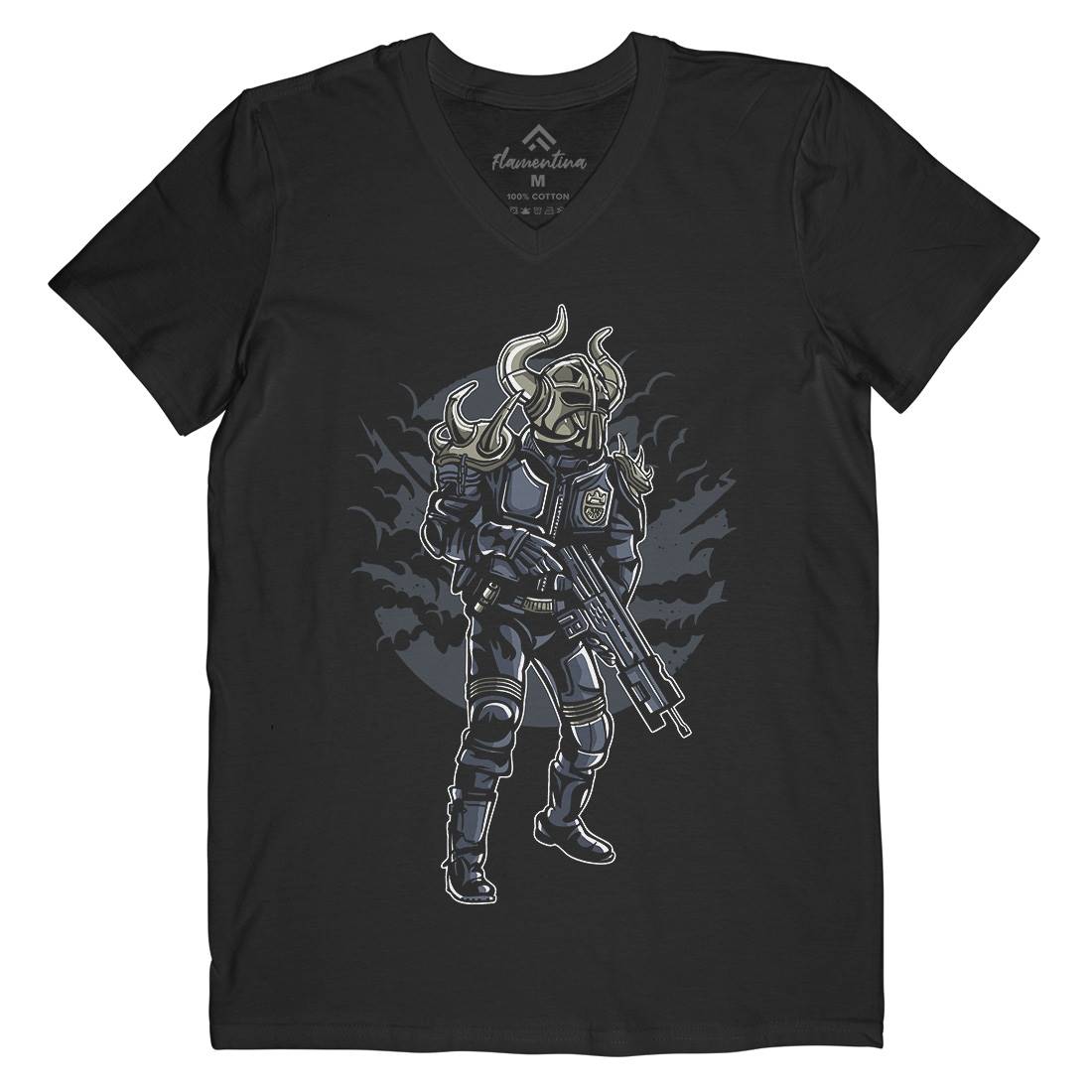 Viking Soldier Mens V-Neck T-Shirt Warriors A588
